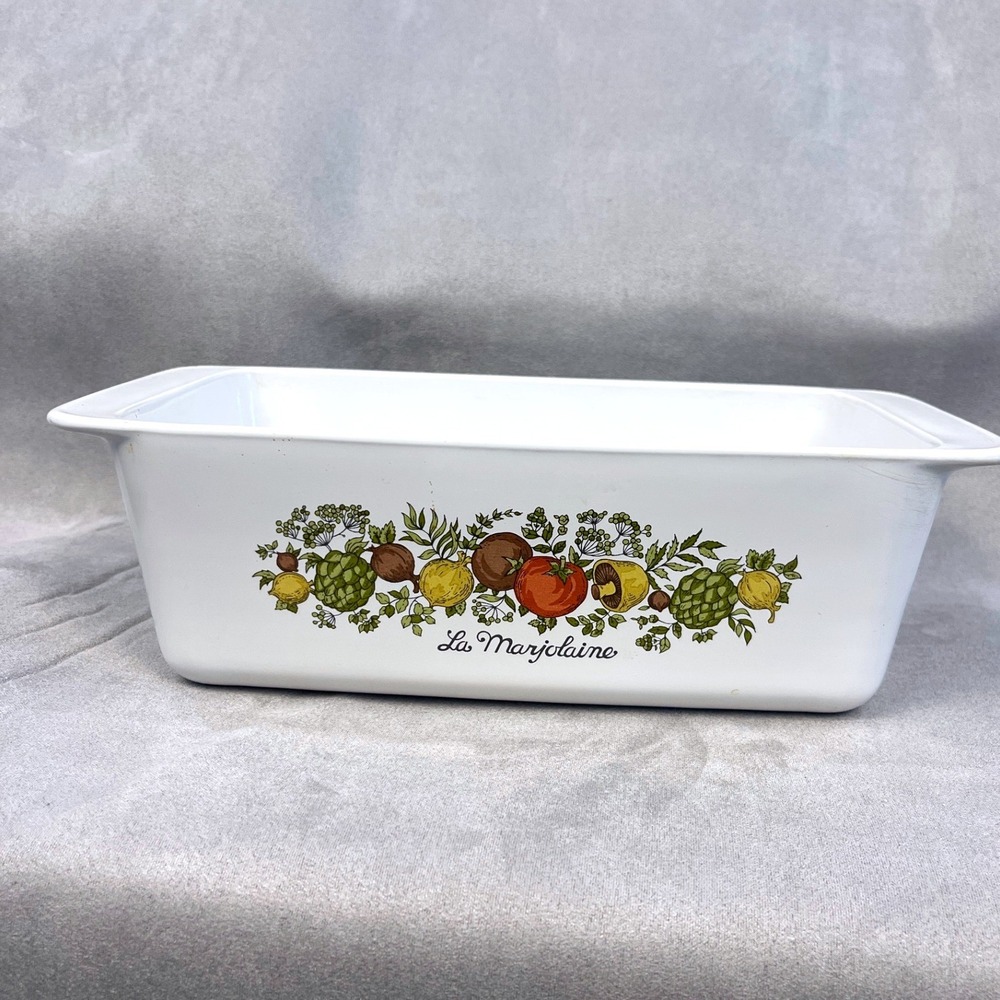 Corning Ware Spice of Life La Marjolaine Loaf Pan P-315-B White Bakeware Vintage